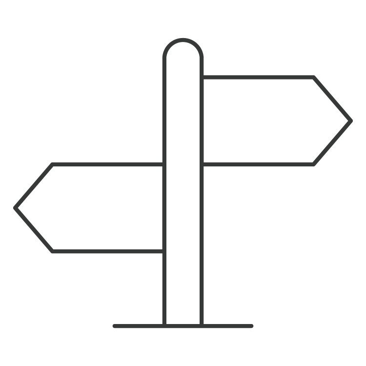 line icon of location sign post